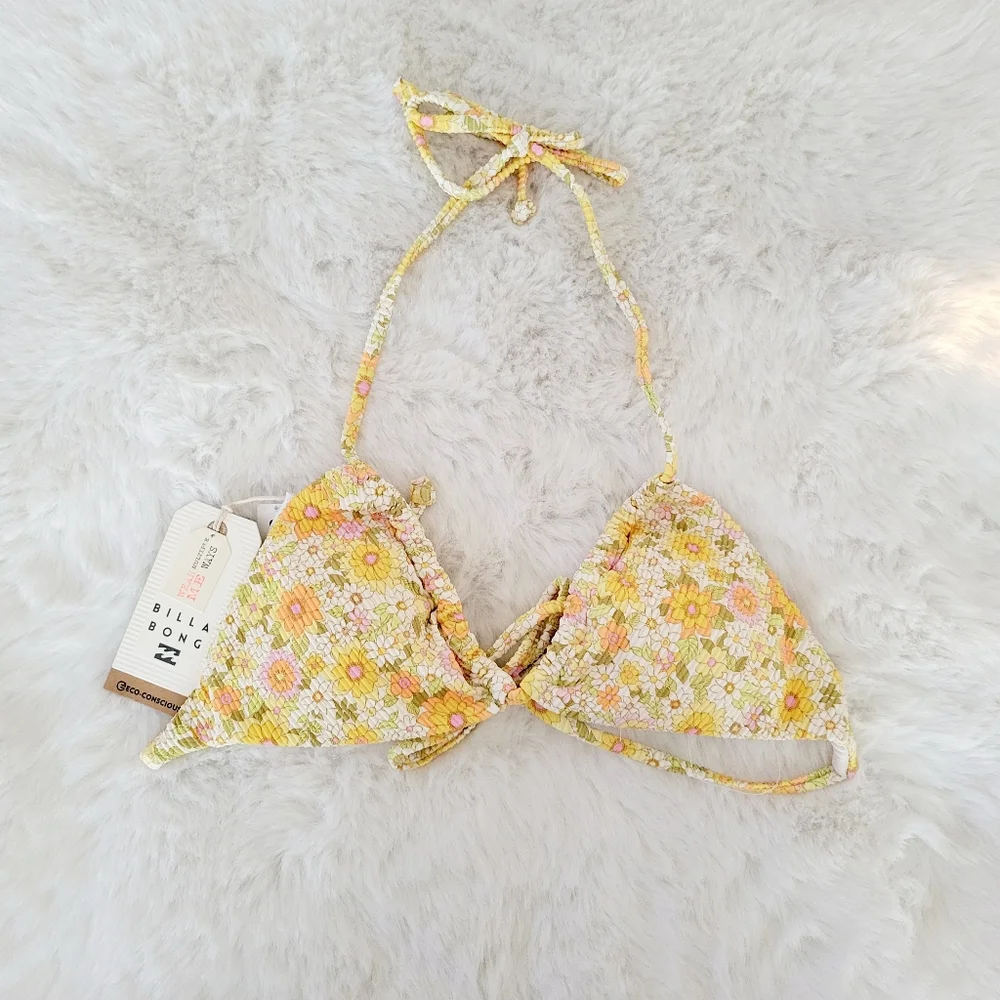 🌞BILLABONG SUN WORSHIPPER TANLINES TRIANGLE BIKINI TOP SIZE M/10